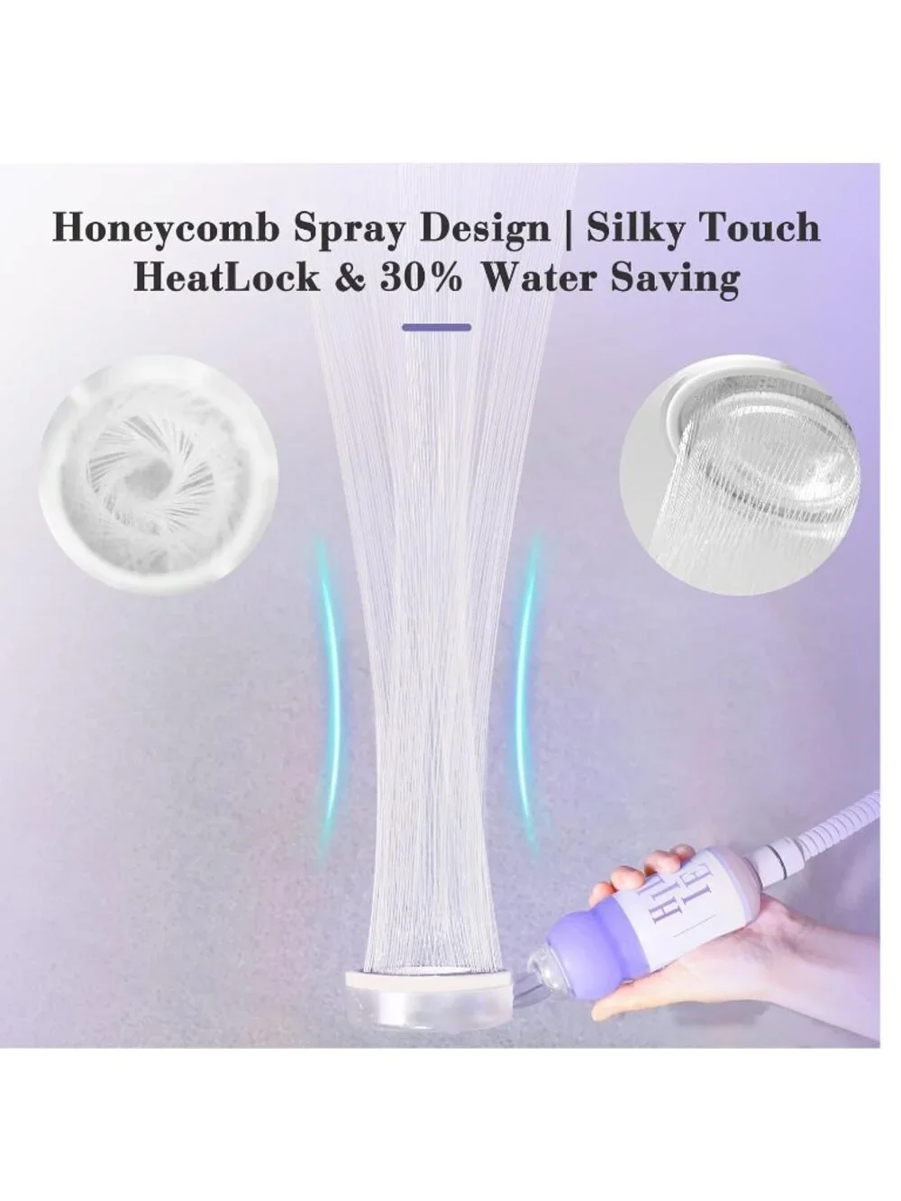 HILLIEN Lavender Scented Shower Head Water Purifying - NEW NIB